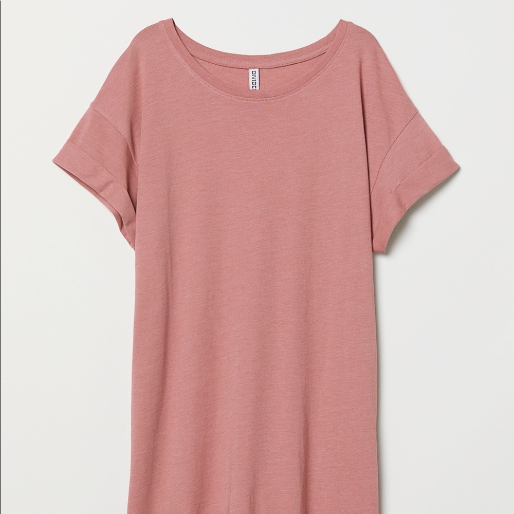 H&M pink long t shirt